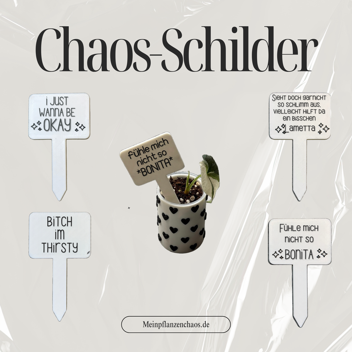 Chaotische Pflanzenschilder
